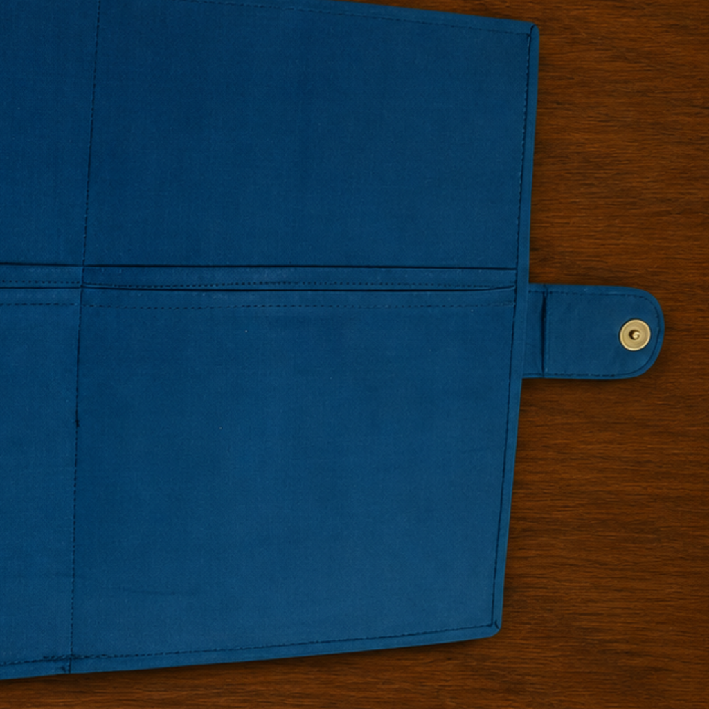 Handcrafted File Folder - Turquoise  Handblock Print