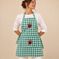 Green Check Apron Set