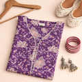 Vine Floral Handblock Print Cotton Kurta