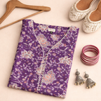 Vine Floral Handblock Print Cotton Kurta