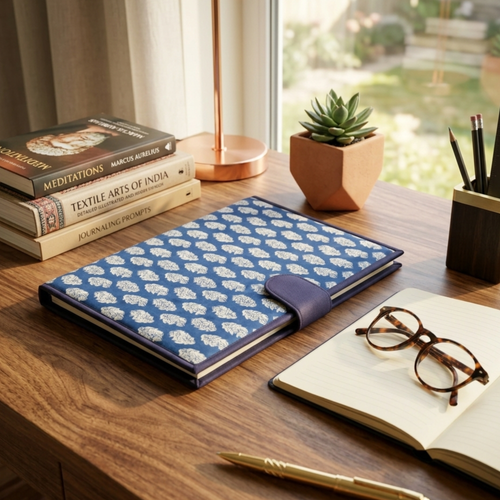 Blue Block Print File Folder