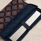 Indigo Geometrical Print Ajrakh  Quilted Laptop Sleeve