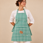 Green Check Apron Set