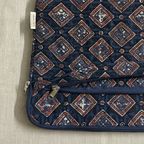 Indigo Geometrical Print Ajrakh  Quilted Laptop Sleeve