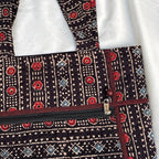 Black Ajrakh Handcrafted Quilted Tote Bag