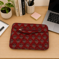 Maroon Ajrakh Quilted Laptop Sleeve