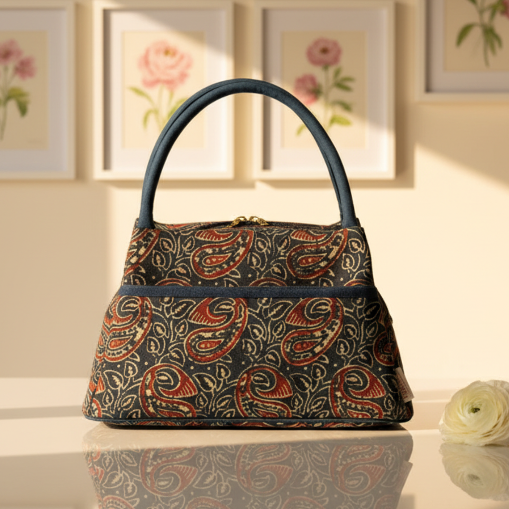 Tamarind Green Ajrakh Small Handbag