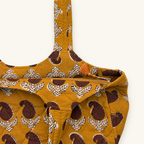 Mustard Boat Curve Handcrafted Quilted Tote