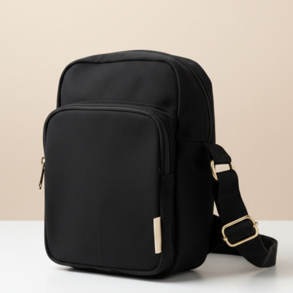 Black Cotton Crossbody/Fanny Packs