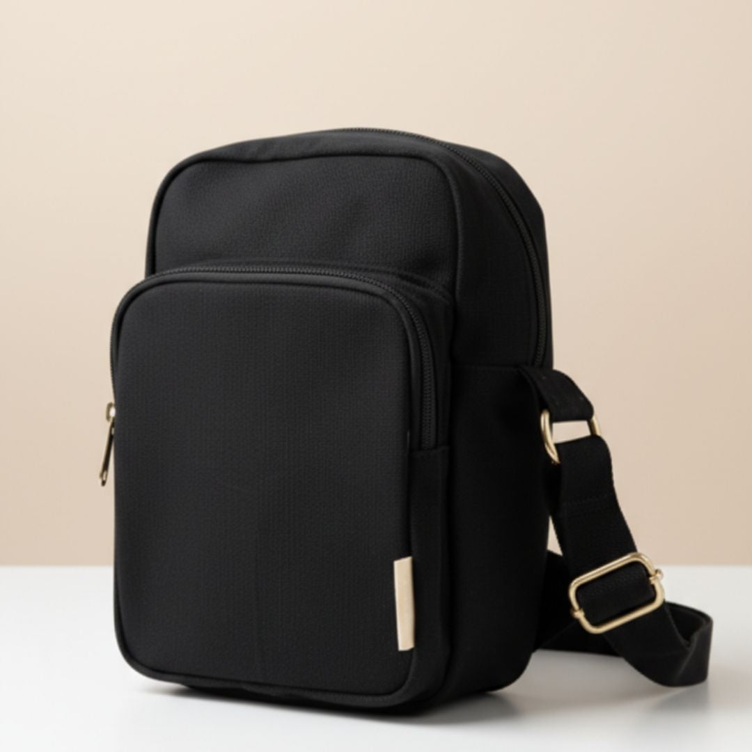 Black Cotton Crossbody/Fanny Packs