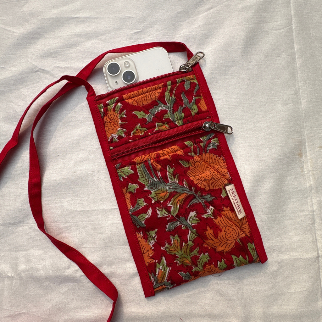 Maroon Quilted Sling Bag
