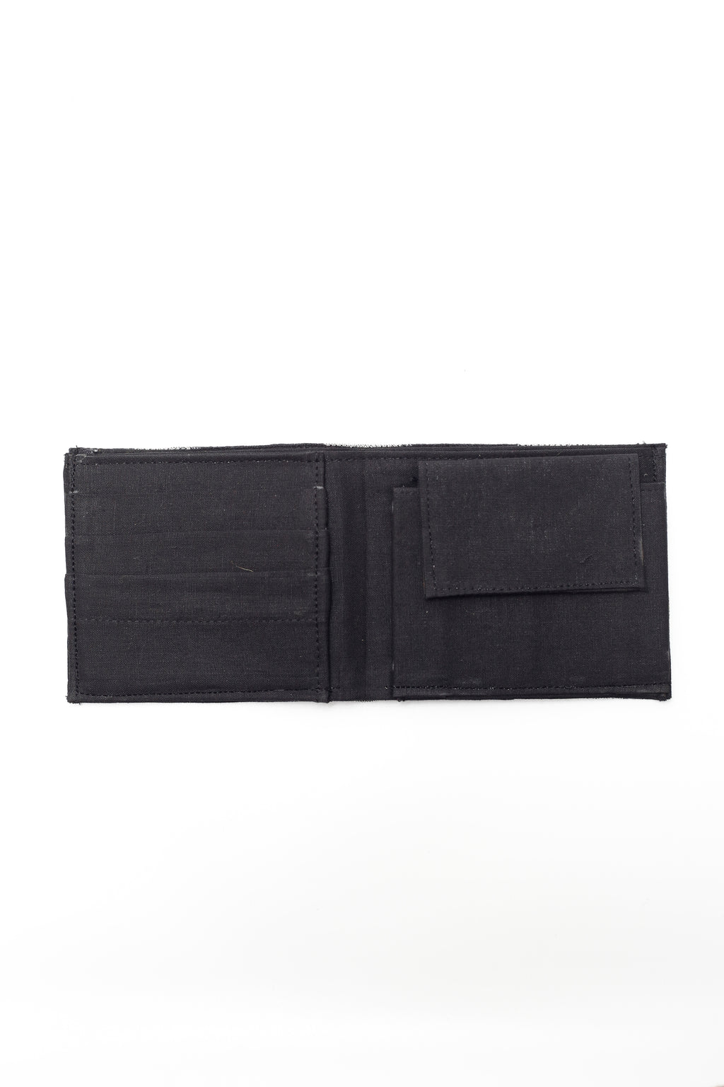 Black Handcrafted Woven Ikkat Print Men Wallet