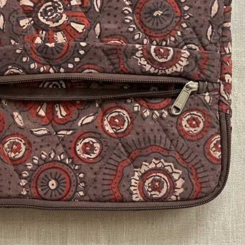 Brown Ajrakh  Quilted Laptop Sleeve