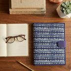 Indigo Block Print File Folder
