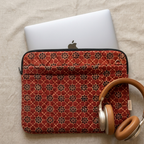 Maroon Ajrakh Quilted Laptop Sleeve