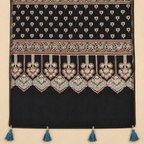 Stoles - Black Ajrakh Print Modal Silk Stole