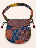 Multicoloured Ajrakh Drawstring Quilted Potli Bag
