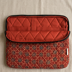 Maroon Ajrakh Quilted Laptop Sleeve