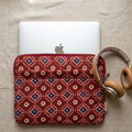 Red Ajrakh Quilted Laptop Sleeve