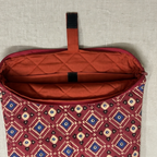 Red Ajrakh Quilted Laptop Sleeve