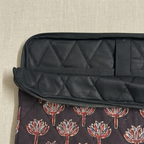 Black Ajrakh Quilted Laptop Sleeve