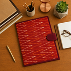 Red Ikkat Print File Folder