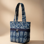 Indigo Handblock Handcrafted Quilted Tote Bag