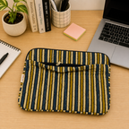 Striped Ajrakh Quilted Laptop Sleeve