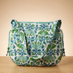 Green Floral Quilted Potli Bag