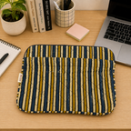 Striped Ajrakh Quilted Laptop Sleeve