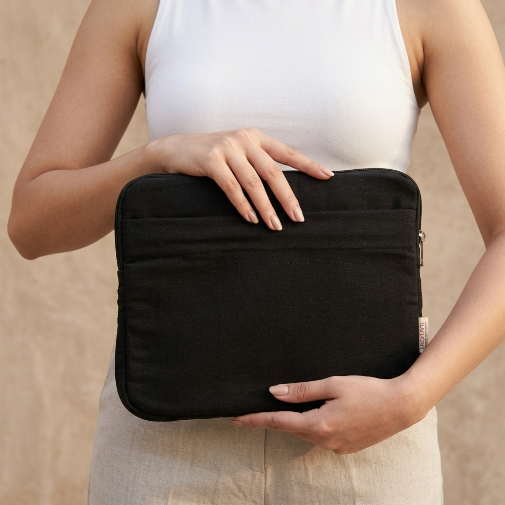 Black Canvas iPad Sleeve