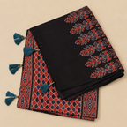 Stoles - Maroon Ajrakh Print Modal Silk Stole