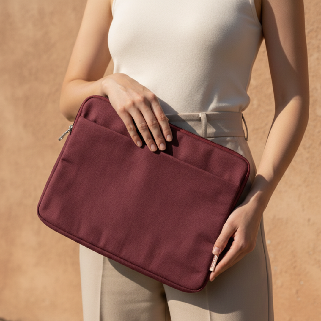 Maroon Canvas iPad Sleeve