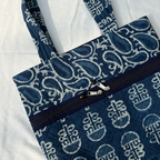 Indigo Handblock Handcrafted Quilted Tote Bag