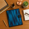 Blue Ikkat Print File Folder