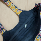 Multicoloured Handblock Print Boat Curve Quilted Tote