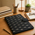 Black Ikkat Print File Folder