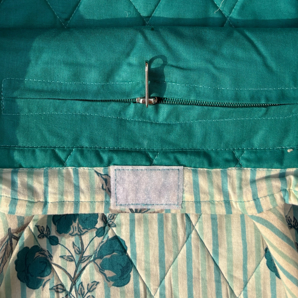 Teal Blossom - Floral Handcrafted Tote Bag