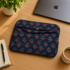Indigo Ajrakh Print Quilted Laptop Sleeve