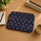 Indigo Ajrakh Print Quilted Laptop Sleeve