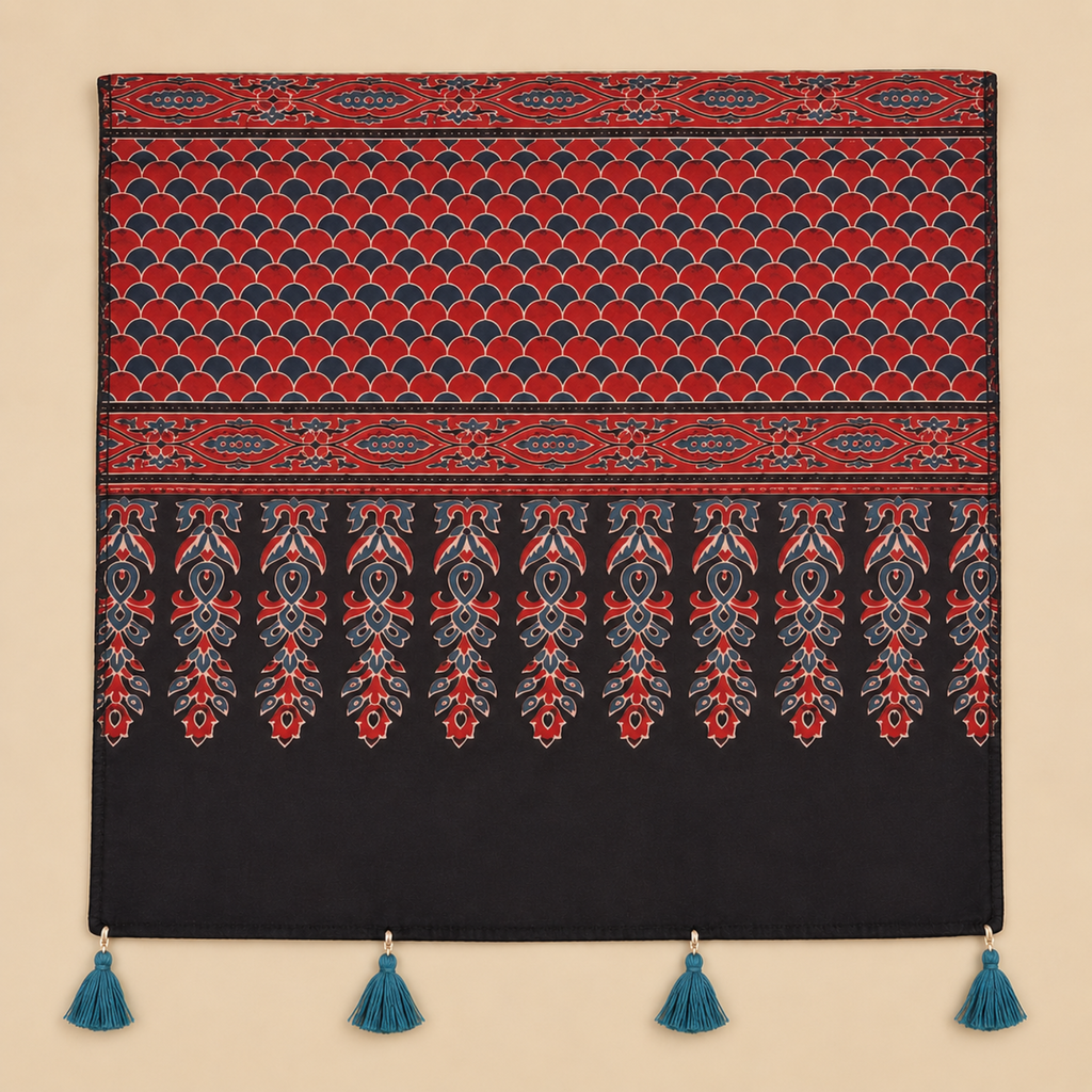 Stoles - Maroon Ajrakh Print Modal Silk Stole