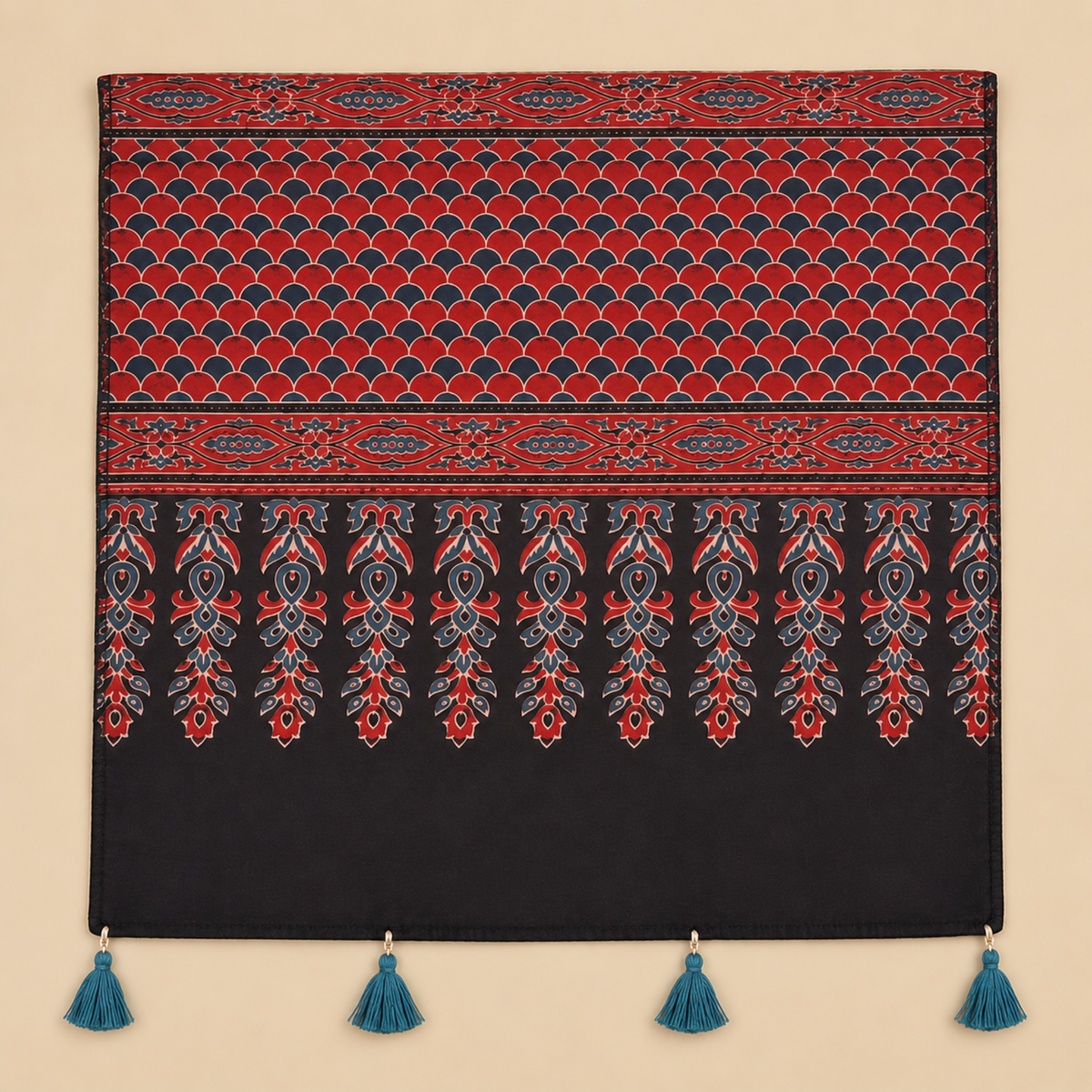 Stoles - Maroon Ajrakh Print Modal Silk Stole