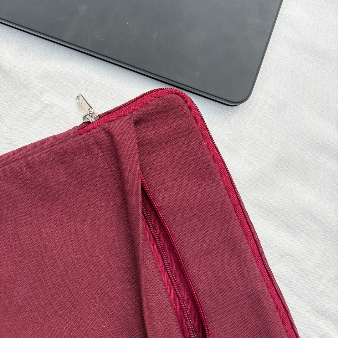 Maroon Canvas iPad Sleeve