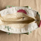 White Mughal Buta Handblock Print Tote Bag