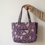Vine Floral Handblock Print Tote Bag