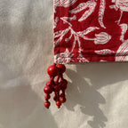 Red & White Floral  Cotton Table Runner