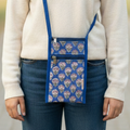 Blue Quilted Sling Bag