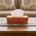 Peach Fabric Tissue Box