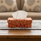Peach Fabric Tissue Box