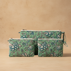 Mint Meadow Handcrafted Set of Three Multipurpose pouch